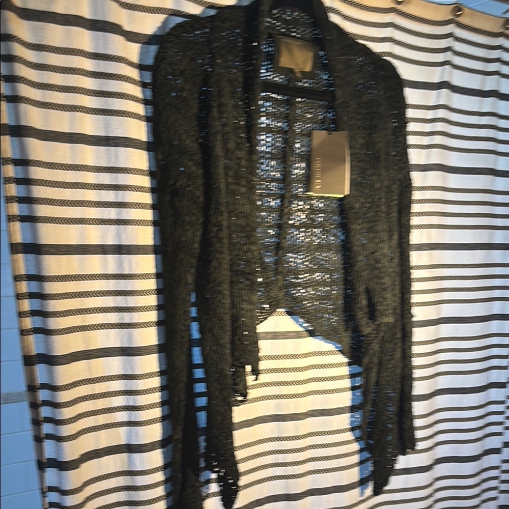 Muubaa Black Shrug with Lightweight Knit and Flowing Drape